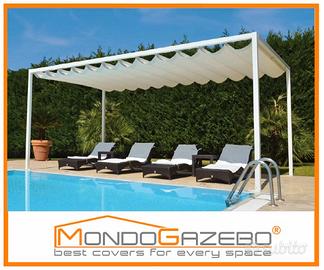 Pergola 5x6 tettoia acciaio NEW gazebo 6x5 veranda