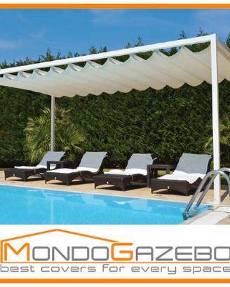Pergola 5x6 tettoia acciaio NEW gazebo 6x5 veranda