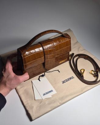 Bag Jacquemus Grand Bambino Croco Brown