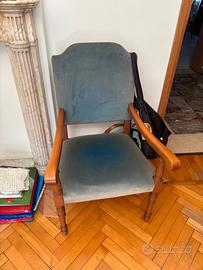 poltroncine stile impero legno massello e velluto 