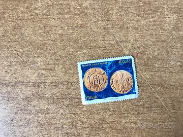 Francobollo moneta unica europea