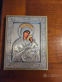 icona religiosa su lastra argento 925