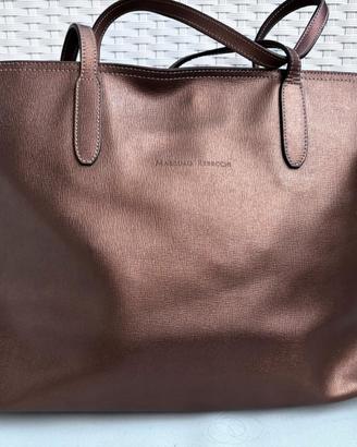 Borsa shopper Massimo Rebecchi in pelle bronzé