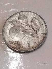 n.2 monete da 1 lira anno 1948 serie "Arancio"