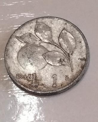 n.2 monete da 1 lira anno 1948 serie "Arancio"