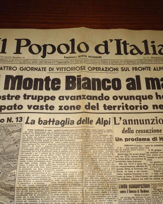 GIORNALE 1940: GUERRA VITTORIE ITALIA IN FRANCIA