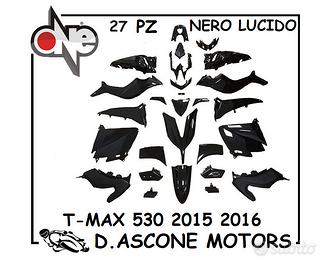 KIT CARENE NERO LUCIDO TMAX 530 2015 2016 27 PZ