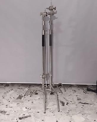 N. 2 C-Stand 300cm in Acciaio con Braccio 100cm