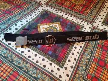 Cintura con 4 piombi con anello a D e fibbia inox