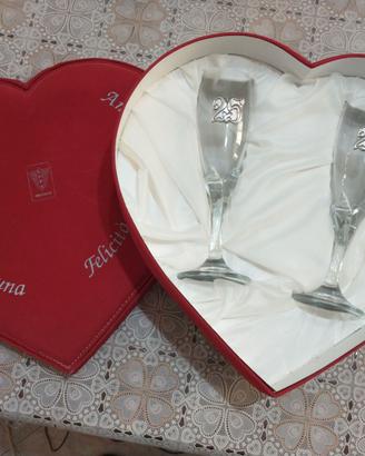 calici argento 25 anni matrimonio cuore