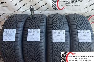 4 PNEUMATICI 195/55 R16 PIRELLI INVERNALI 90%
