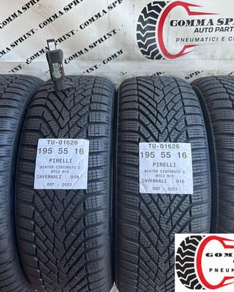 4 PNEUMATICI 195/55 R16 PIRELLI INVERNALI 90%
