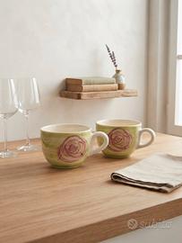Set 2 tazze colazione Thun Verderosa dipinte