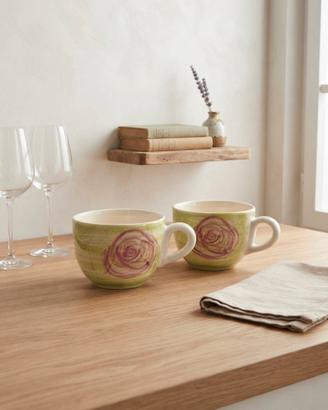 Set 2 tazze colazione Thun Verderosa dipinte