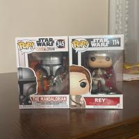 Funko Pop Star Wars The Mandalorian 345 & Rey 114