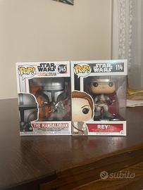 Funko Pop Star Wars The Mandalorian 345 & Rey 114