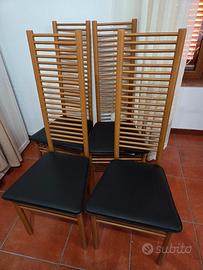 set 6 sedie "a scaletta"modernariato anni 80