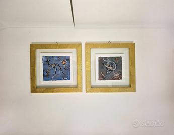 Set di due quadri decorativi australiani con auten