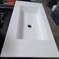 Lavandino bagno bianco opaco 75x37 resina appoggio