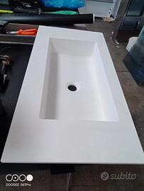 Lavandino bagno bianco opaco 75x37 resina appoggio