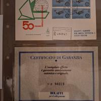Fdc Aerea Certificato Bolaffi 1967 e Aerogramma