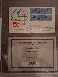 Fdc Aerea Certificato Bolaffi 1967 e Aerogramma