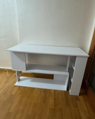 Scrivania ad angolo con scaffale girevole