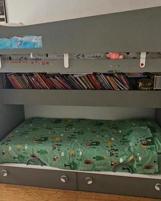 Letto a castello scorrevole COLOMBINI con scaletta