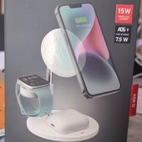 caricabatteria telefono cuffie e orologio 