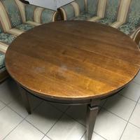 Tavolo tondo antico allungabile in legno