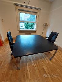 Arredo ufficio / casa Tavolo Riva in pelle nera