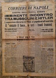 Corriere Napoli - incontro mussolini hitler 1940