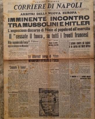 Corriere Napoli - incontro mussolini hitler 1940