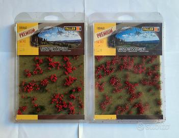 2 x Faller PREMIUM prato erboso con fiori rossi
