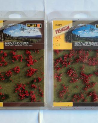 2 x Faller PREMIUM prato erboso con fiori rossi