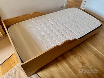 Letto bambini in legno 180x90 con materasso