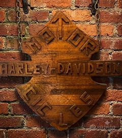 Logo Harley Davidson in Legno Massello