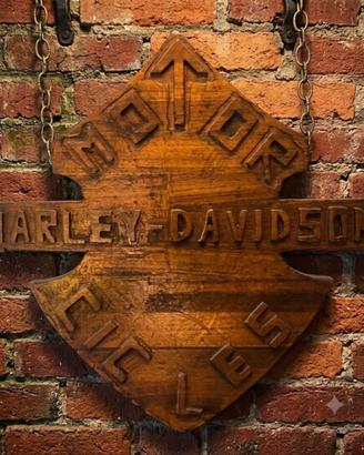 Logo Harley Davidson in Legno Massello