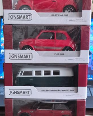 Fiat 500-Volkswagen Bus T1-Mini Cooper scala 1:32