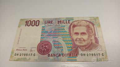 Banconota 1000 Lire MONTESSORI 3/10/1990 BB/SPL
