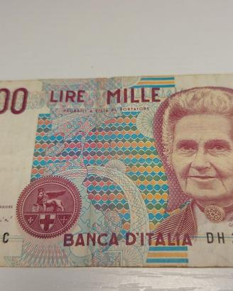 Banconota 1000 Lire MONTESSORI 3/10/1990 BB/SPL