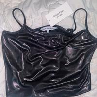 Top Calvin Klein Grigio Metallico