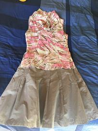 Gonna motivi, canotta e camicietta