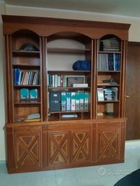 Parete attrezzata libreria servante legno ciliegio