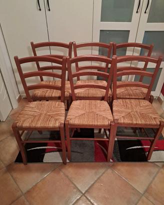 Sedia in legno seduta paglia