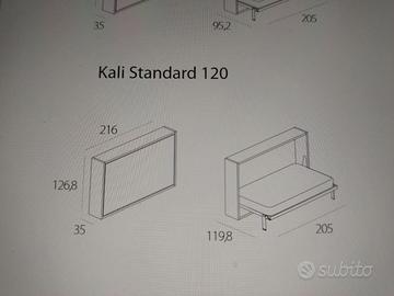 Letto a scomparsa kali una piazza e mezzo 