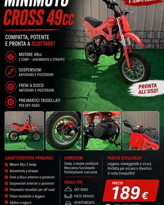 Minimoto mini cross pit bike 49 cc