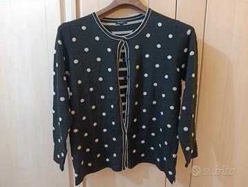 Cardigan FACIT nero a pois tg L – morbido e caldo