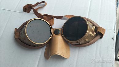 occhiali da sole con paranaso in pelle 