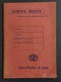 Quaderno lingue corso scuola Berlitz anni '60Lecce